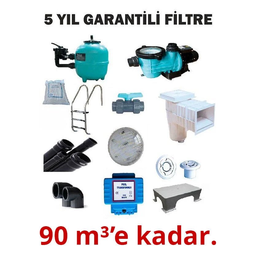 Skimmerli Havuz Yapım Seti 90 m3'e Kadar