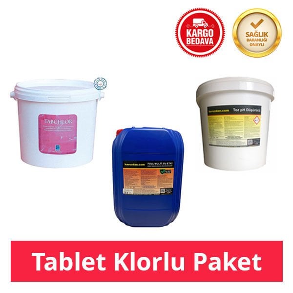 Havuz Bakım Kimyasal Seti Tablet Klorlu Paket