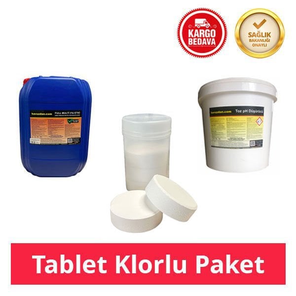Havuz Bakım Kimyasal Seti Tablet Klorlu Paket