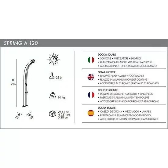 Arkema Solar Duş Spring A-120 - Antrasit