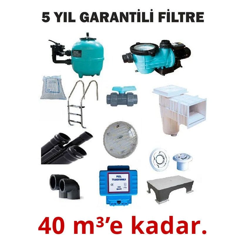 Skimmerli Havuz Yapım Seti 40 m3'e Kadar