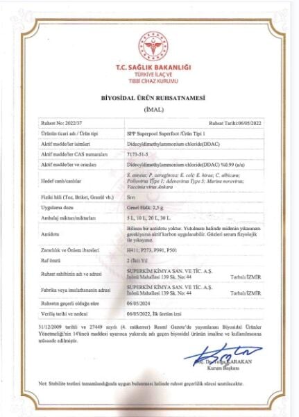 Ayak Dezenfektanı & 20 Kg