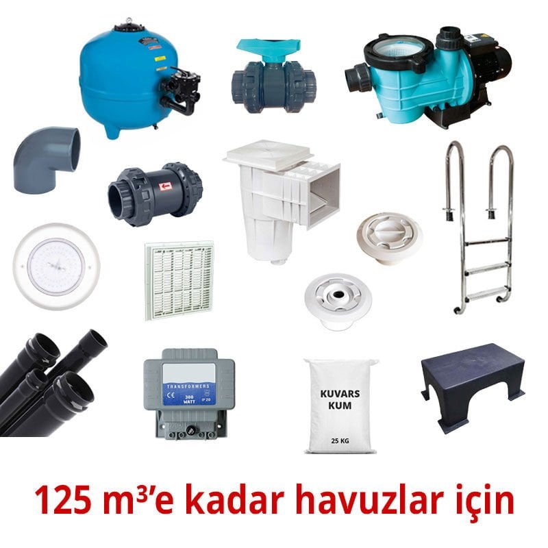 Skimmerlı Havuz Yapım Seti 125 m3'e Kadar