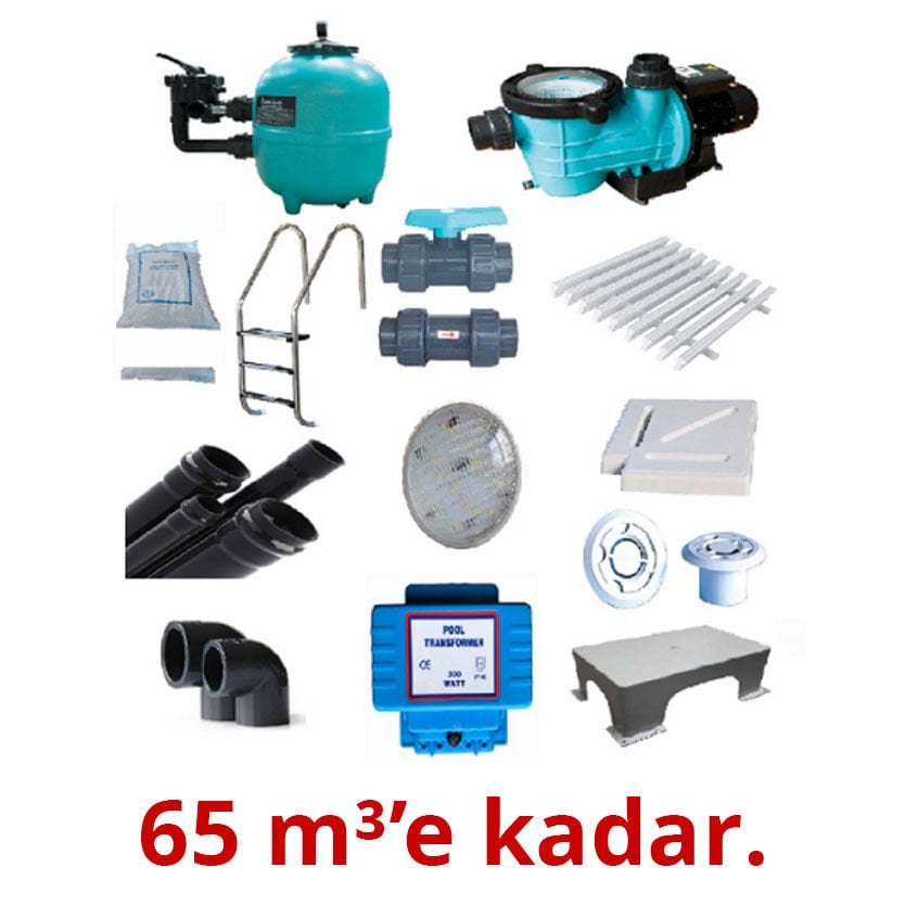 Taşmalı Havuz Yapım Seti 65 m3'e Kadar