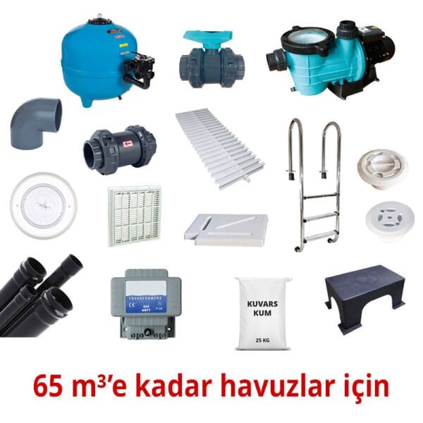 Taşmalı Havuz Yapım Seti 65 m3'e Kadar
