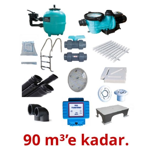 Taşmalı Havuz Yapım Seti 90 m3'e Kadar