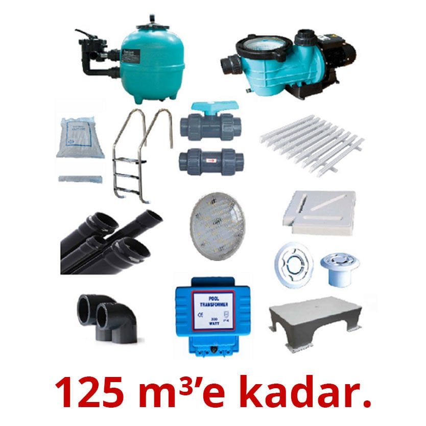 Taşmalı Havuz Yapım Seti 125 m3'e Kadar