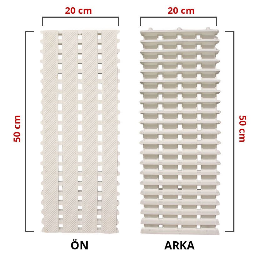 20 cm - Blok Serisi Havuz Kenar Izgarası - 10 Metre