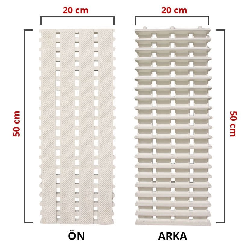 20 cm - Blok Serisi Havuz Kenar Izgarası - 10 Metre