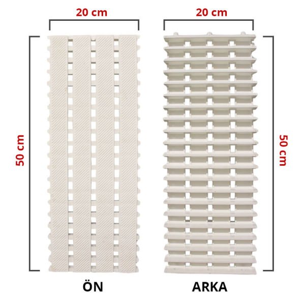 20 cm - Blok Serisi Havuz Kenar Izgarası - 10 Metre