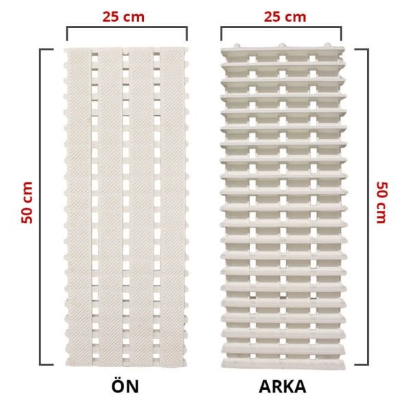 25 cm - Blok Serisi Havuz Kenar Izgarası - 10 Metre