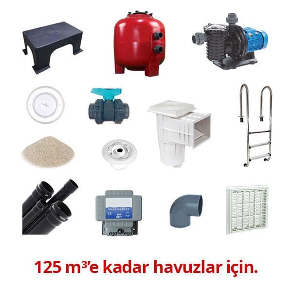 Atlaspool Skimmerlı Havuz Yapım Seti 125 m3'e Kadar