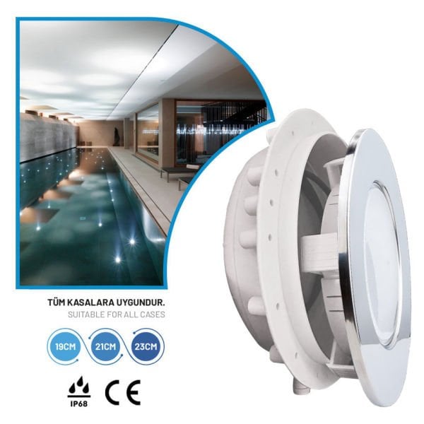 Havuz Led Armatür (Sıva Altı–Komple) 30-36 W Paslanmaz Çerçeve