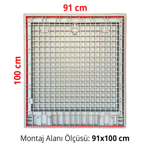 80x80 Kompozit Havuz Makine Dairesi Kapağı Gri