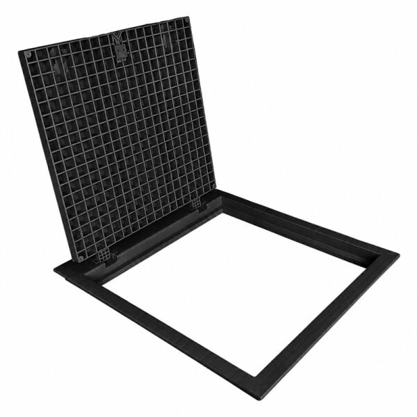 55x55 Kompozit Havuz Makine Dairesi Kapağı Siyah