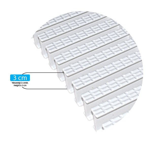 Klasik Desen Tek Geçme I Kesit Havuz Kenar Izgarası - 10 Metre