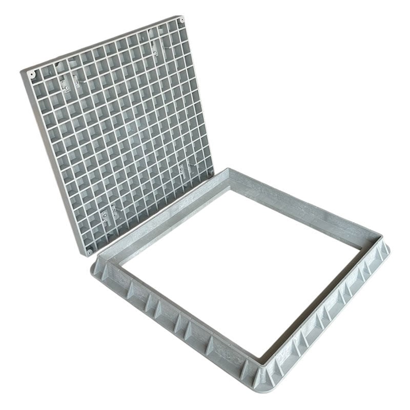 60x60 Kompozit Havuz Makine Dairesi Kapağı Gri