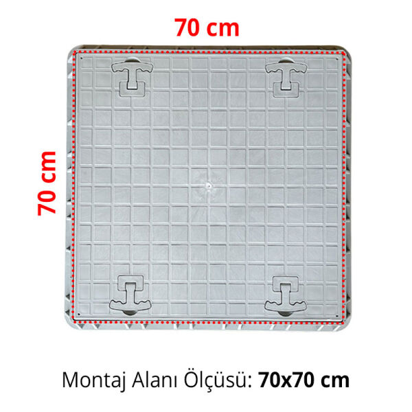 60x60 Kompozit Havuz Makine Dairesi Kapağı Gri