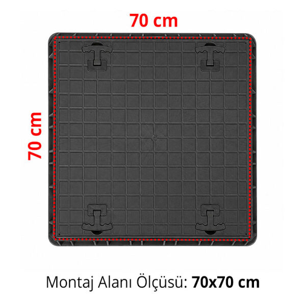 60x60 Kompozit Havuz Makine Dairesi Kapağı Antrasit