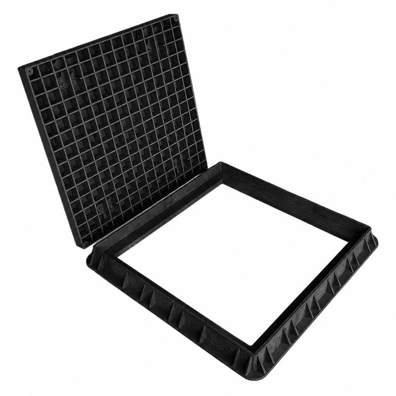 60x60 Kompozit Havuz Makine Dairesi Kapağı Siyah