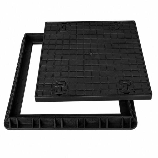 60x60 Kompozit Havuz Makine Dairesi Kapağı Siyah