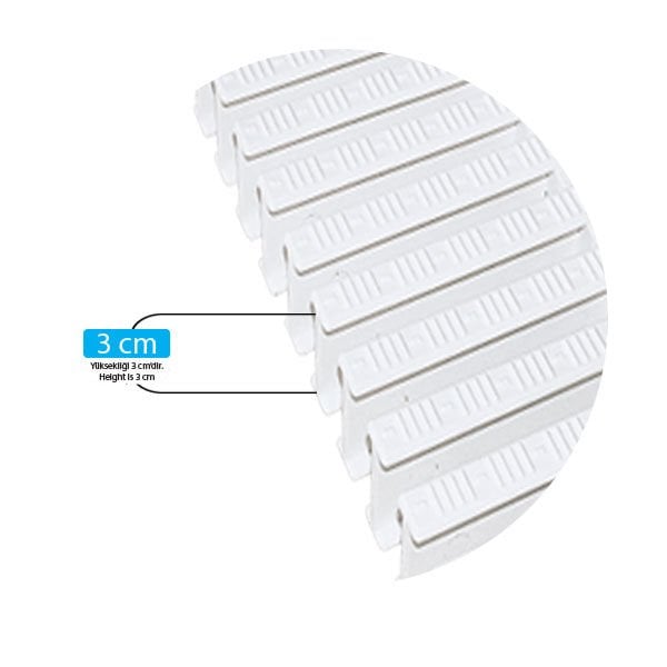 Tırtık Desen Tek Geçme I Kesit Havuz Kenar Izgarası - 10 Metre