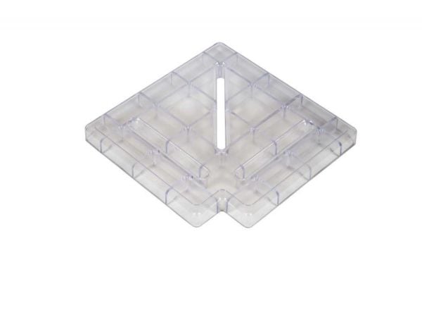 Şeffaf Köşe Parçası 90°- 20 cm - Taşma Izgaralar İçin