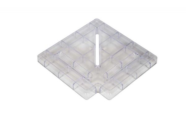 Şeffaf Köşe Parçası 90°- 25 cm - Taşma Izgaralar İçin