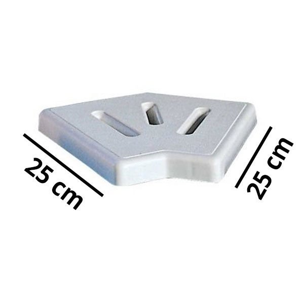 Taşma Izgarası Köşe Parçası, 45° - 25 cm - Plastik