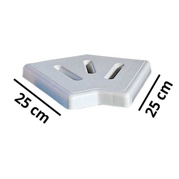 Taşma Izgarası Köşe Parçası, 45° - 25 cm - Plastik