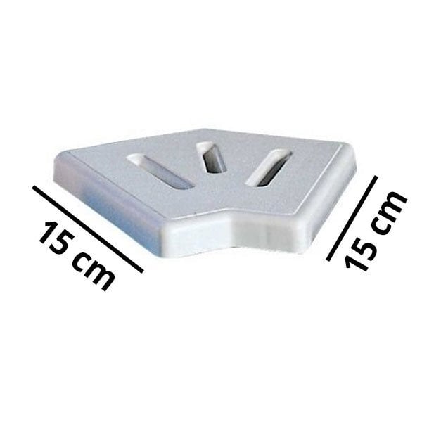 Taşma Izgarası Köşe Parçası, 45° - 15 cm -  Plastik