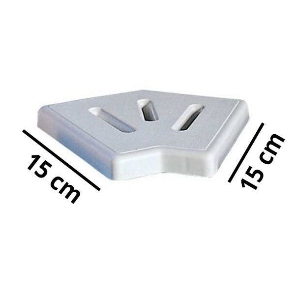 Taşma Izgarası Köşe Parçası, 45° - 15 cm - Plastik