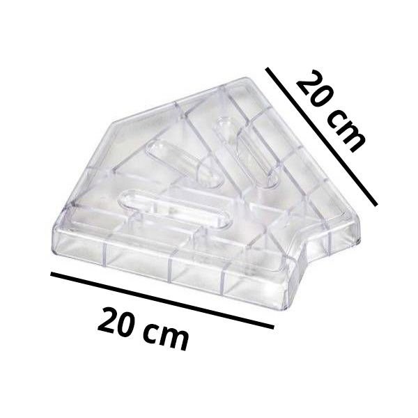 Şeffaf Köşe Parçası 45°- 20 cm - Taşma Izgaralar İçin