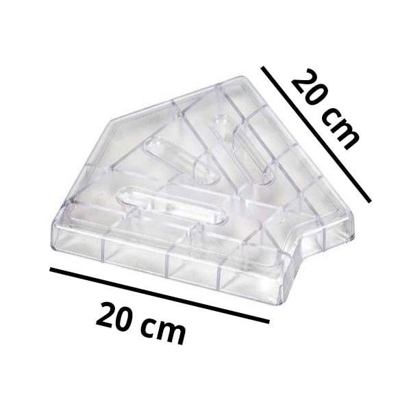 Şeffaf Köşe Parçası 45°- 20 cm - Taşma Izgaralar İçin