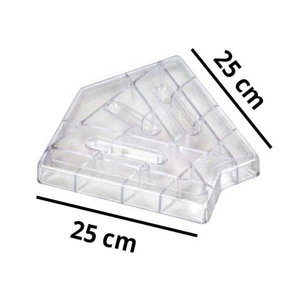 Şeffaf Köşe Parçası 45°- 25 cm - Taşma Izgaralar İçin