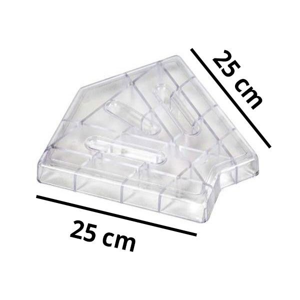 Şeffaf Köşe Parçası 45°- 25 cm - Taşma Izgaralar İçin