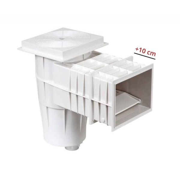 Lüks Standart Uzatma Ağızlı Kare Kapak Skimmer - Beton (Klapeli)