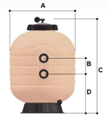 400 mm Plastik Filtre California Model Yandan Vanalı