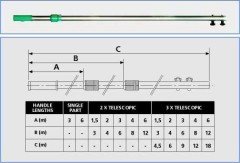 2 X 3 m Teleskobik Süpürge ve Fırça Sapları