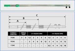 3 X3 m Teleskobik Süpürge ve Fırça Sapları