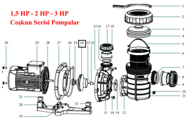 Nozbart Havuz Pompası Çoşkun Serisi 3 Hp Çark