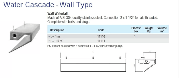 Duvar Şelalesi  304 Kalite