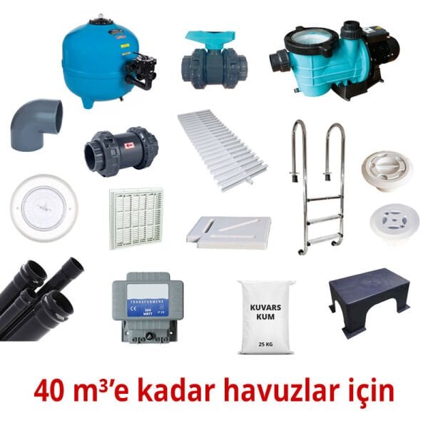 Taşmalı Havuz Yapım Seti 40 m3'e Kadar