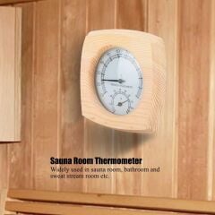 Sauna Ahşap Termometre-Higrometre Tek saat içinde
