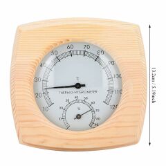 Sauna  Ahşap Termometre-Higrometre Tek saat içinde