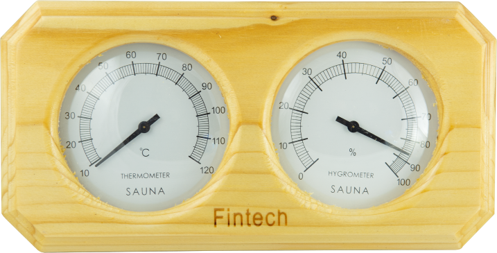 Sauna Ahşap Termometre-Higrometre Kombine  Fıntech