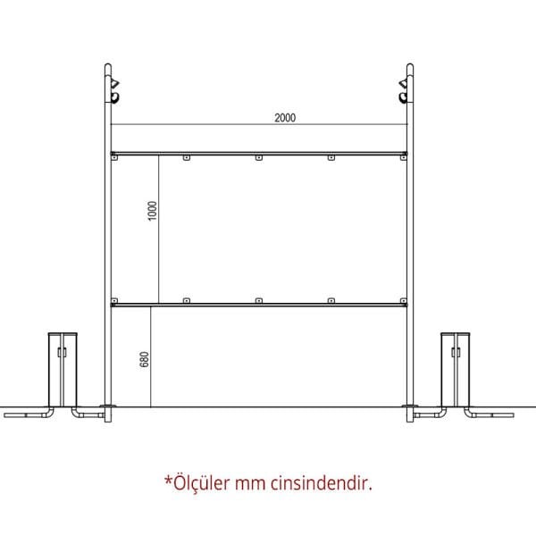 Havuz Duş Kabini 3 Duş Başlıklı 2 Kemerli 304 K